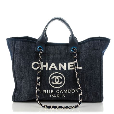 chanel blue leather deauville tote|chanel deauville tote 2022.